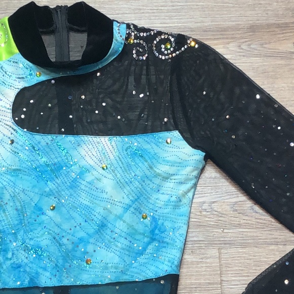 Dance Sophisticates Velvet  & Mesh Dance Pant Suit - Picture 3 of 15